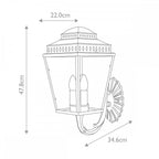 MANSION-HOUSE-WB1-BR Mansion House 3 Light Wall Lantern Aged Brass