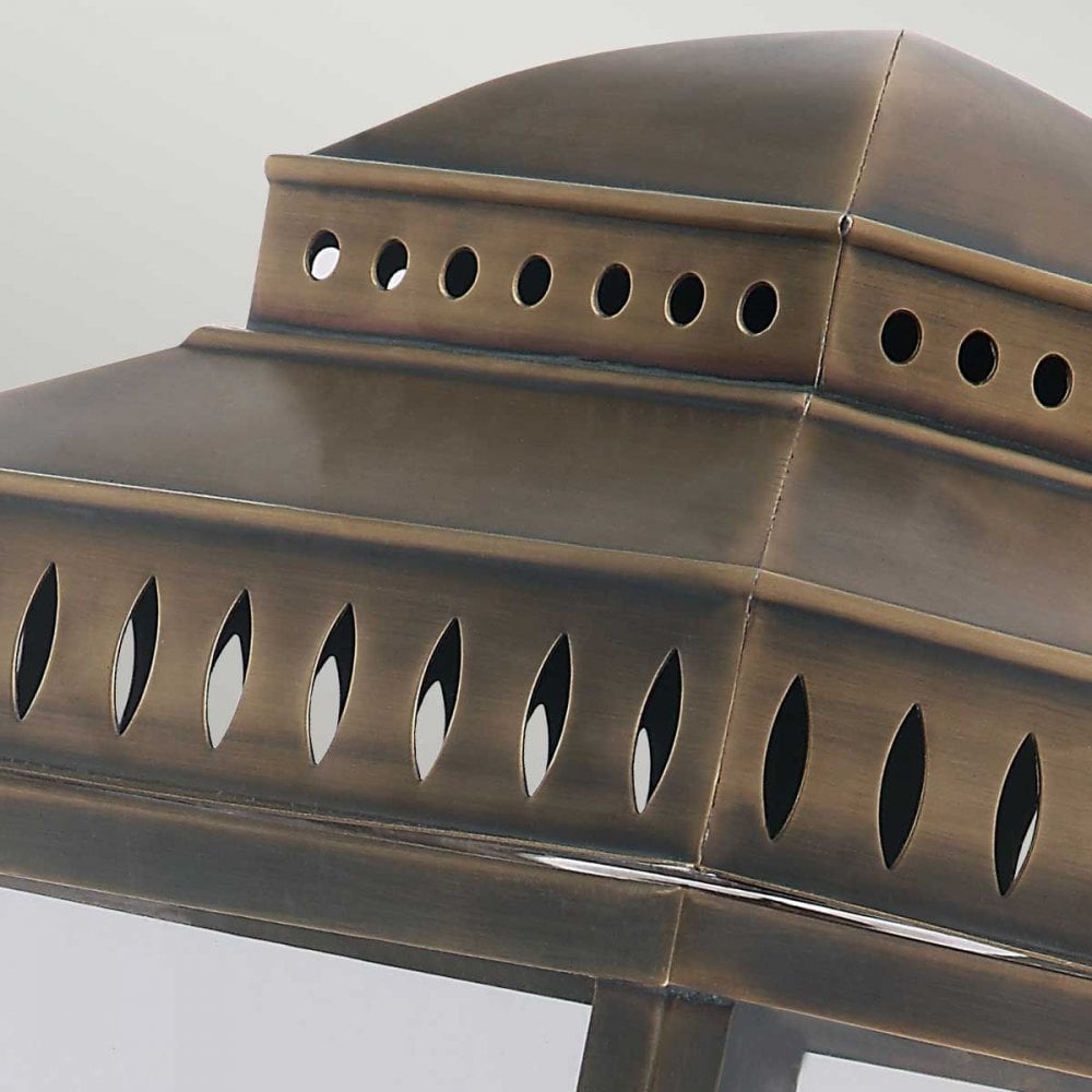 MANSION-HOUSE-WB1-BR Mansion House 3 Light Wall Lantern Aged Brass
