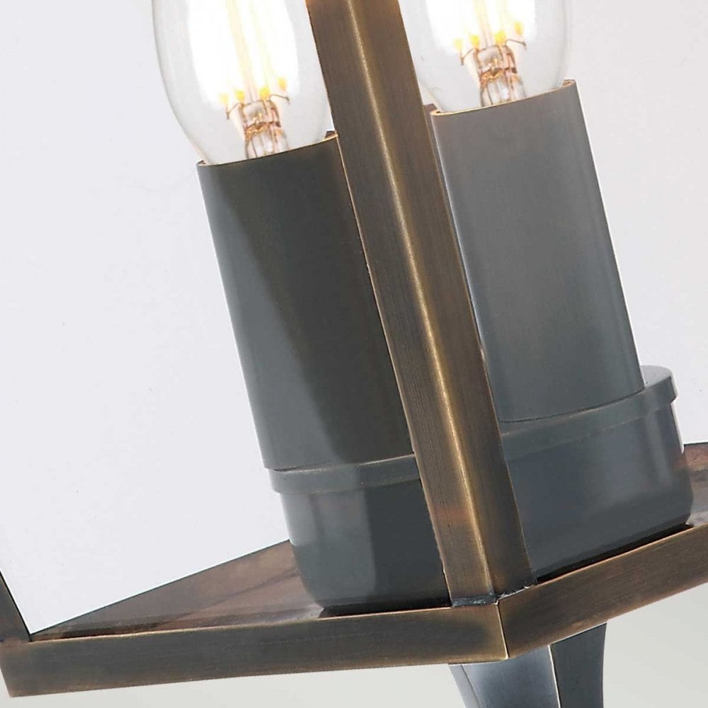 MANSION-HOUSE-WB1-BR Mansion House 3 Light Wall Lantern Aged Brass