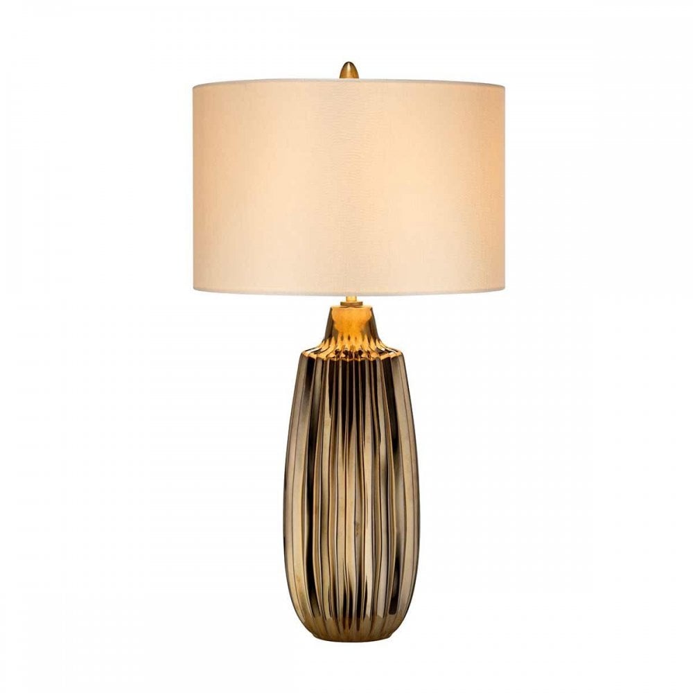 NEWHAM-TL-L Newham 1 Light Large Table Lamp Bronze Ceramic / Pearl shade