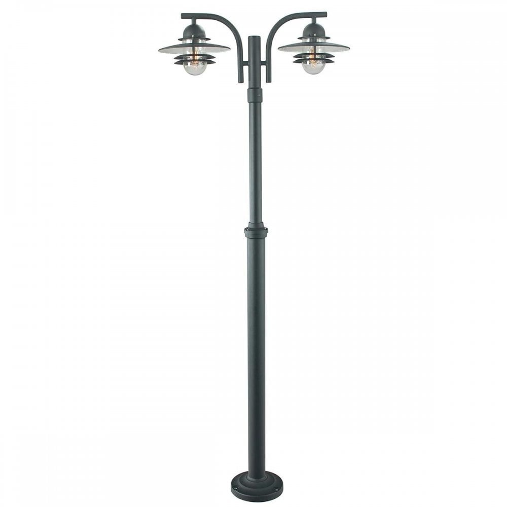 OS6-BLACK-C Oslo 2 Light Lamp Post - Black