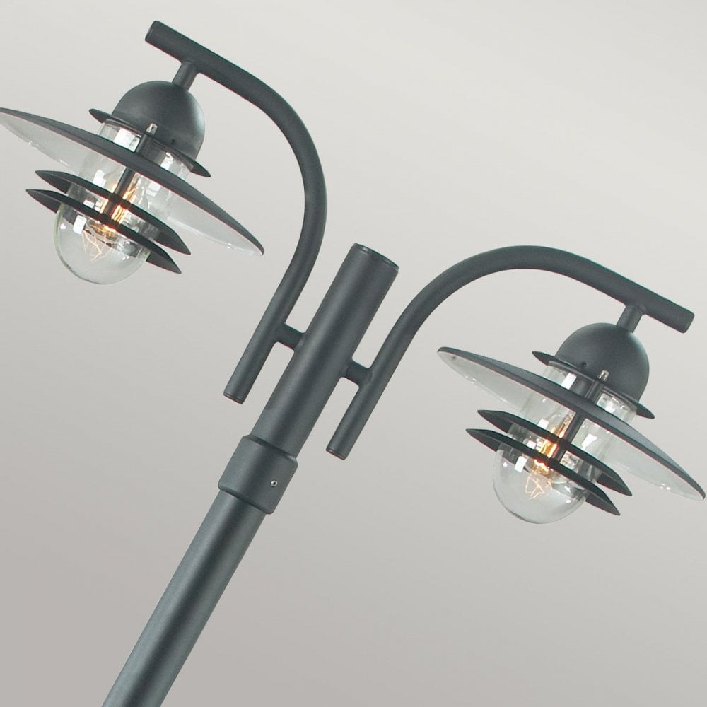 OS6-BLACK-C Oslo 2 Light Lamp Post - Black
