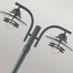 OS6-BLACK-C Oslo 2 Light Lamp Post - Black