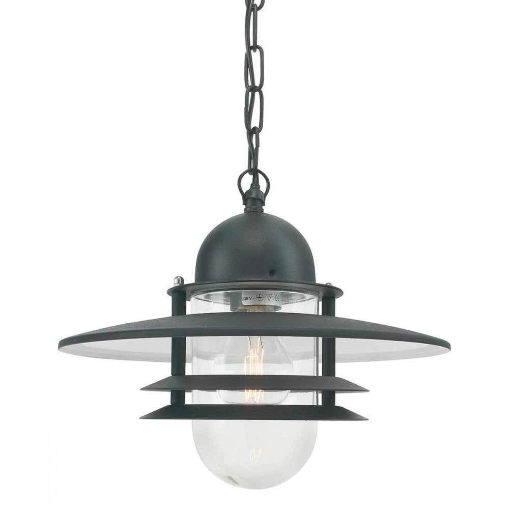 OS8-BLACK-C Oslo 1 Light Chain Lantern - Black