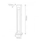 PARKSTONE-BOL-A Parkstone Large LED Bollard Basalt Stone with Stainless Steel