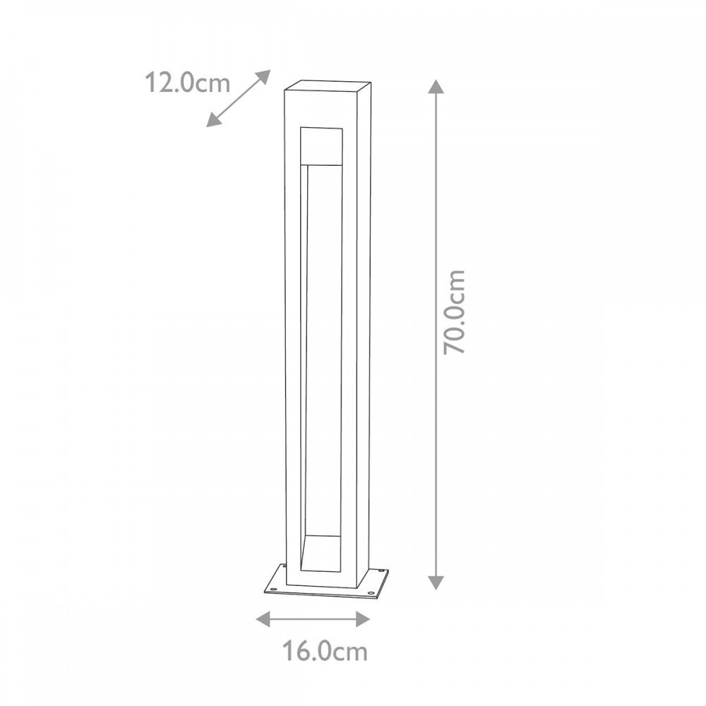 PARKSTONE-BOL-A Parkstone Large LED Bollard Basalt Stone with Stainless Steel
