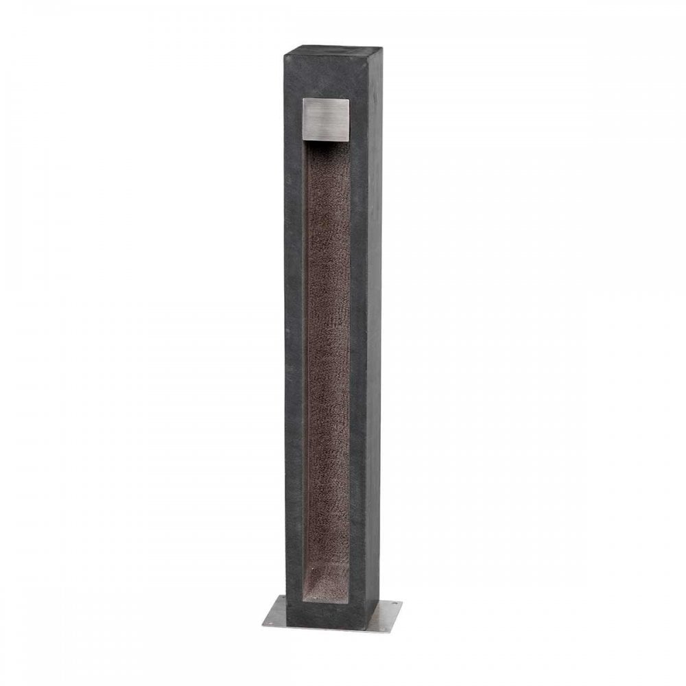 PARKSTONE-BOL-A Parkstone Large LED Bollard Basalt Stone with Stainless Steel