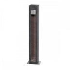 PARKSTONE-BOL-A Parkstone Large LED Bollard Basalt Stone with Stainless Steel