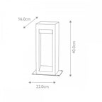 PARKSTONE-BOL-B Parkstone Medium LED Bollard Basalt Stone with Stainless Steel