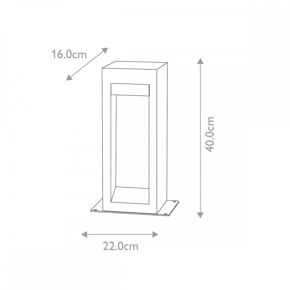PARKSTONE-BOL-B Parkstone Medium LED Bollard Basalt Stone with Stainless Steel