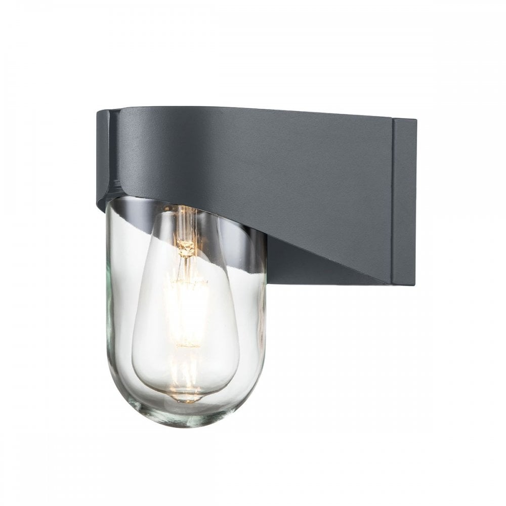 PORTO Porto 1 Light Wall Lantern Grey