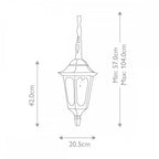 PR9-BLACK Parish 1 Light Chain Lantern Black