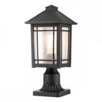 QZ-CEDAR-POINT3-M-BK Cedar Point 1 Light Pedestal Black