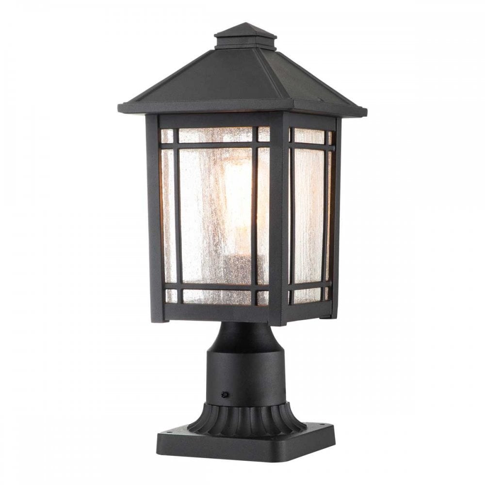 QZ-CEDAR-POINT3-M-BK Cedar Point 1 Light Pedestal Black