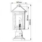 QZ-CEDAR-POINT3-M-BK Cedar Point 1 Light Pedestal Black