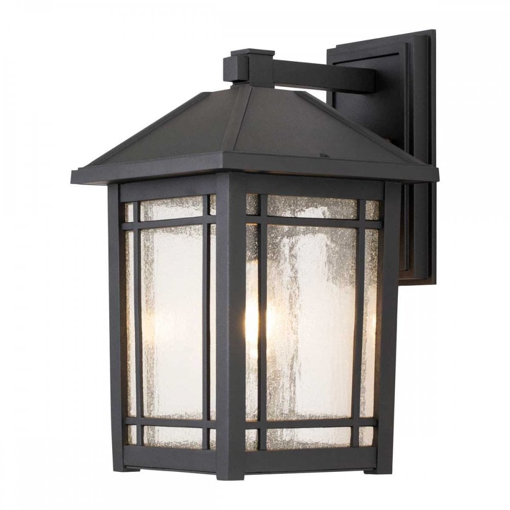 QZ-CEDAR-POINT-L-BK Cedar Point 1 Light Wall Lantern - Large Black