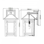 QZ-CEDAR-POINT-L-BK Cedar Point 1 Light Wall Lantern - Large Black