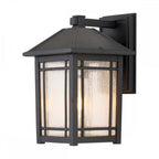 QZ-CEDAR-POINT-M-BK Cedar Point 1 Light Wall Lantern - Medium Black