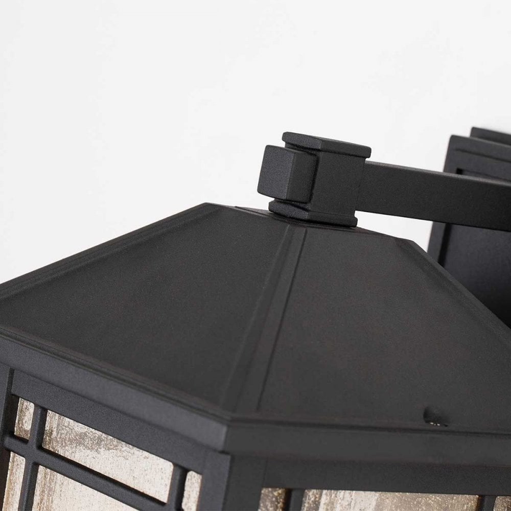 QZ-CEDAR-POINT-M-BK Cedar Point 1 Light Wall Lantern - Medium Black