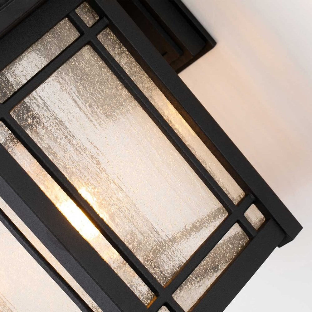 QZ-CEDAR-POINT-M-BK Cedar Point 1 Light Wall Lantern - Medium Black