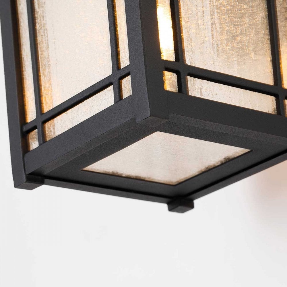 QZ-CEDAR-POINT-M-BK Cedar Point 1 Light Wall Lantern - Medium Black