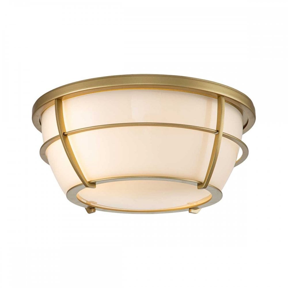QZ-CHANCE-F-PNBR Chance 2 Light Flush Painted Natural Brass