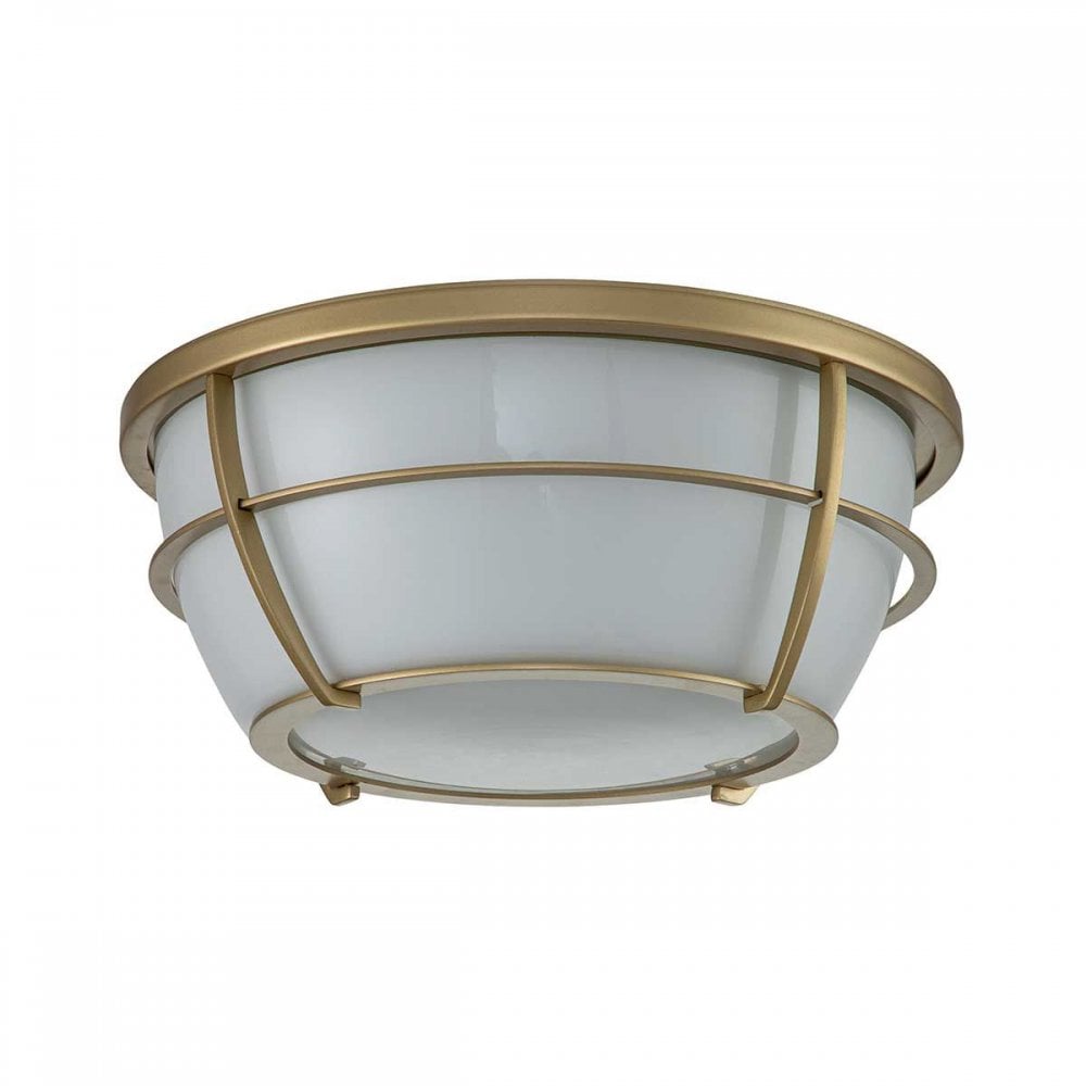 QZ-CHANCE-F-PNBR Chance 2 Light Flush Painted Natural Brass