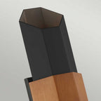 QZ-CHASM-L-BKW Chasm LED Wall Lantern - Large Matte Black (with painted wood effect strap)