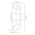 QZ-CHASM-M-BKW Chasm LED Wall Lantern - Medium Matte Black (with painted wood effect strap)