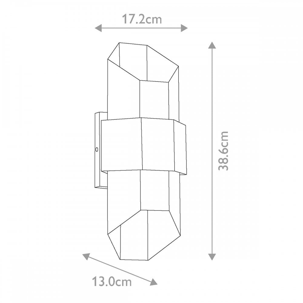 QZ-CHASM-M-BKW Chasm LED Wall Lantern - Medium Matte Black (with painted wood effect strap)