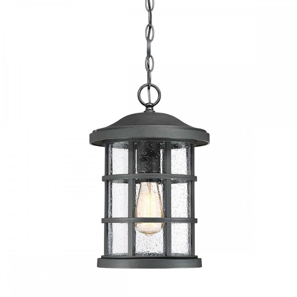 QZ-CRUSADE8-BLK Crusade 1 Light Chain Lantern Earth Black