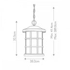 QZ-CRUSADE8-BLK Crusade 1 Light Chain Lantern Earth Black