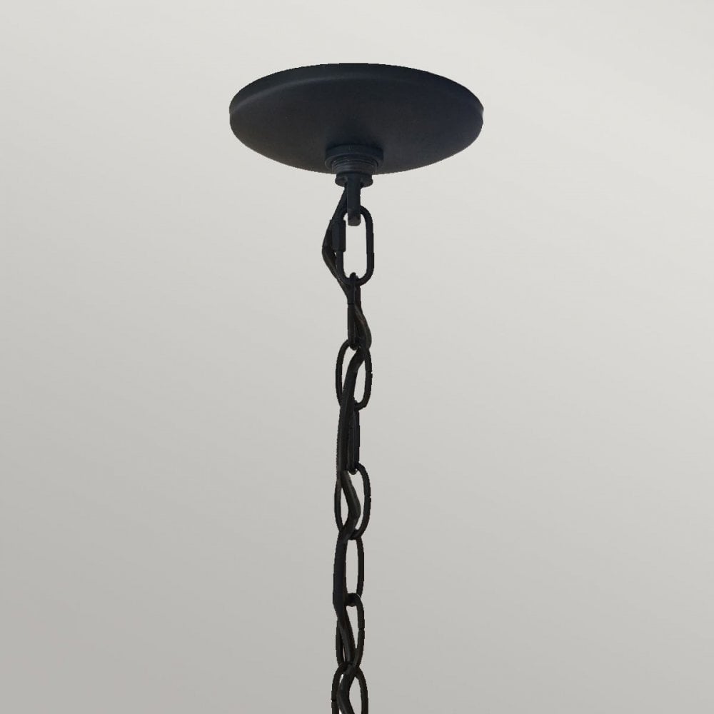 QZ-CRUSADE8-BLK Crusade 1 Light Chain Lantern Earth Black
