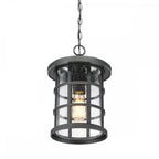 QZ-CRUSADE8-BLK Crusade 1 Light Chain Lantern Earth Black