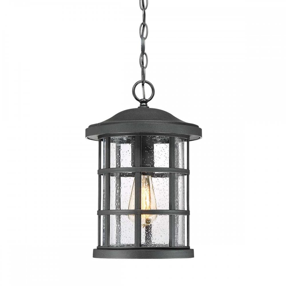 QZ-CRUSADE8-BLK Crusade 1 Light Chain Lantern Earth Black
