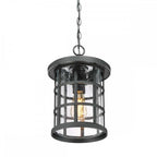 QZ-CRUSADE8-BLK Crusade 1 Light Chain Lantern Earth Black