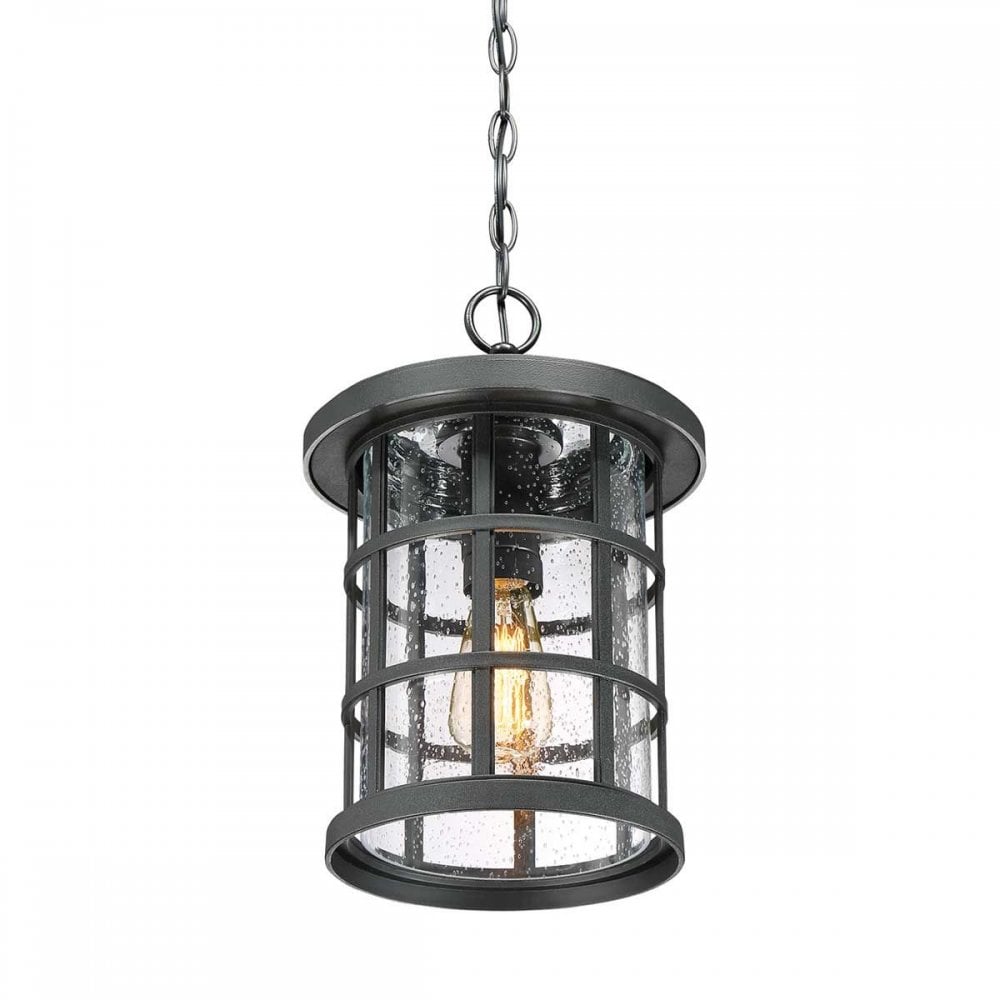 QZ-CRUSADE8-BLK Crusade 1 Light Chain Lantern Earth Black