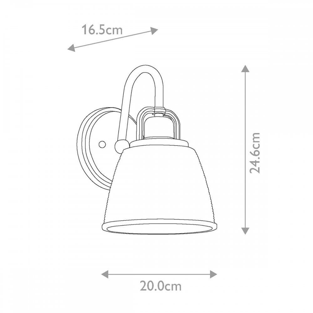 QZ-DUBLIN1-PC Dublin 1 Light Wall Light Polished Chrome
