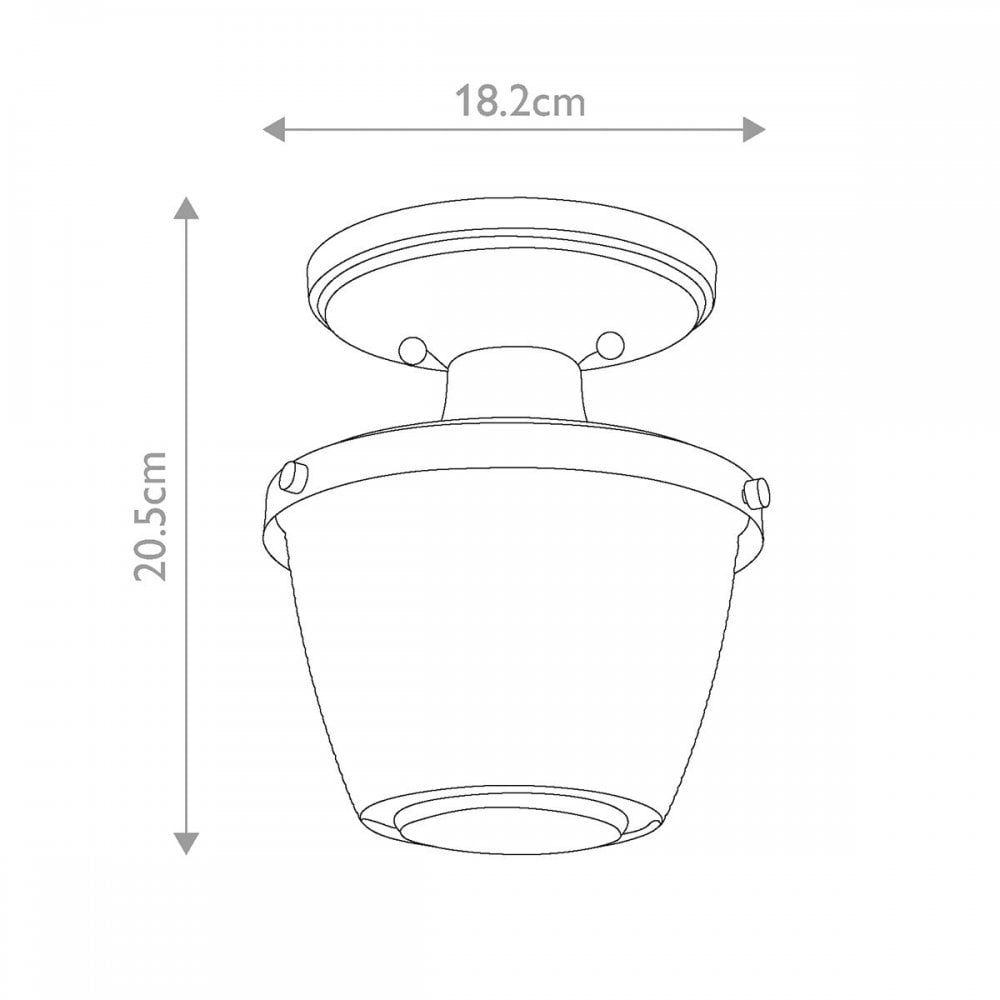 QZ-DUBLIN-SF-PNBR Dublin 1 Light Semi-Flush Painted Natural Brass