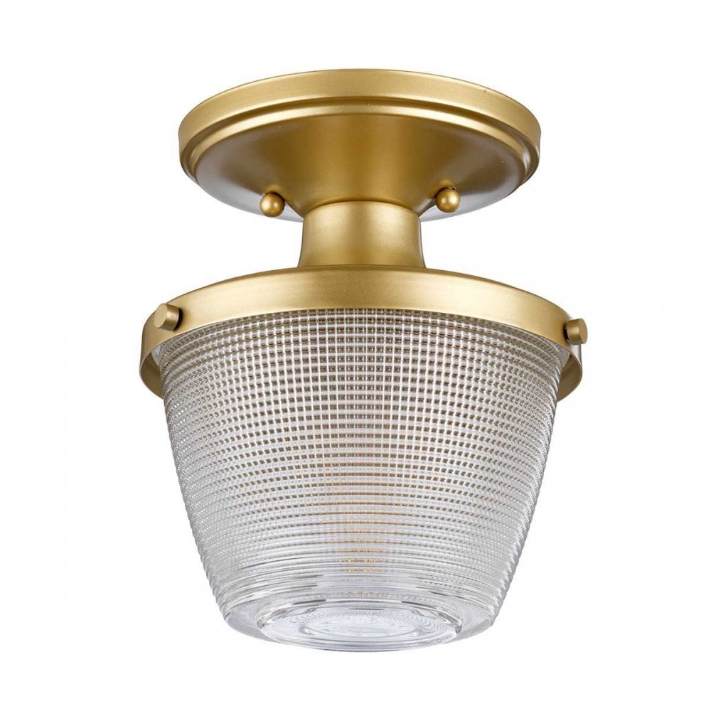 QZ-DUBLIN-SF-PNBR Dublin 1 Light Semi-Flush Painted Natural Brass