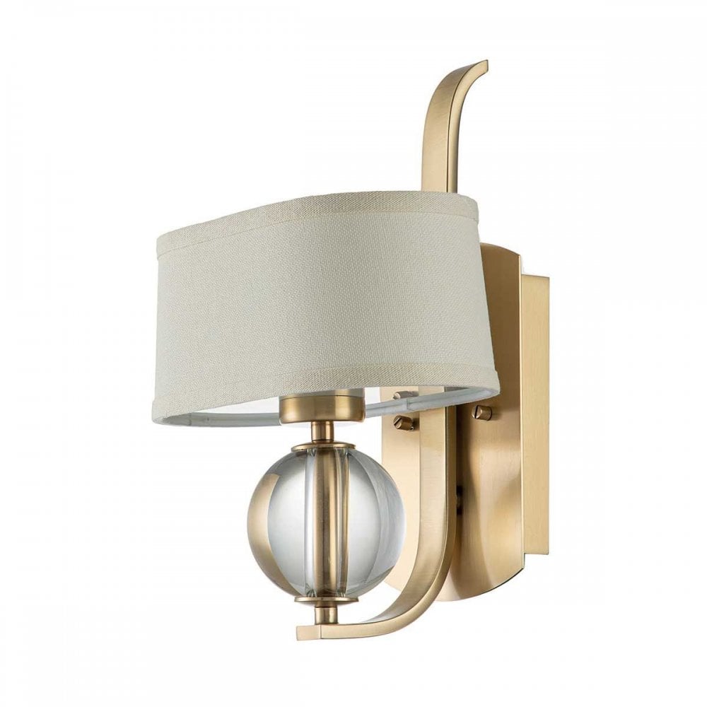 QZ-GOTHAM1-BB Gotham 1 Light Wall Light Brushed Brass
