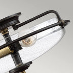 QZ-GRIFFIN-F-C-PNAB Griffin 3 Light Flush Palladian Bronze with Weathered Brass Accents