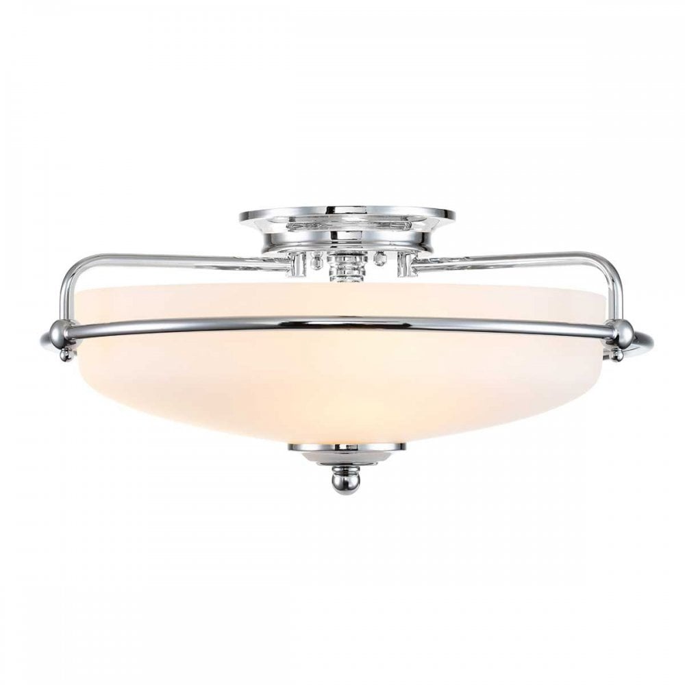 QZ-GRIFFIN-F-PC Griffin 3 Light Flush Polished Chrome