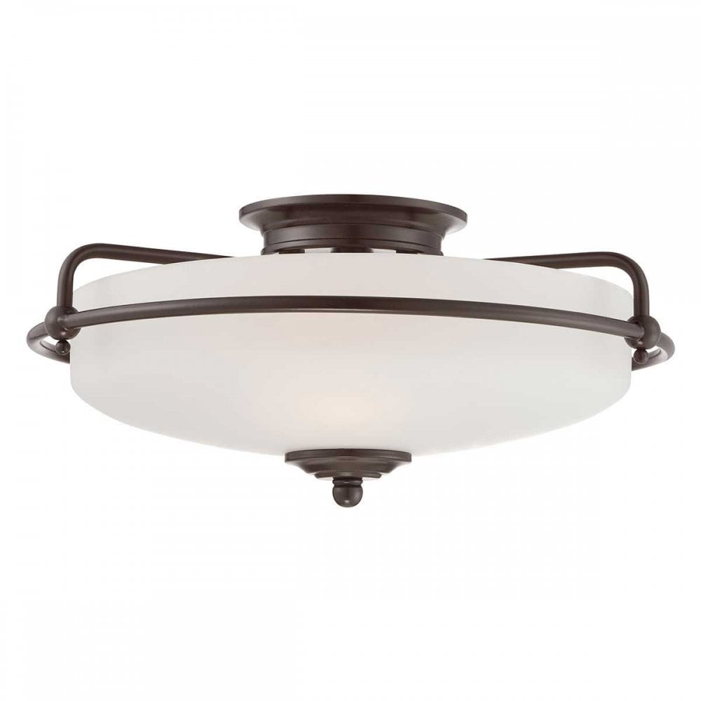 QZ-GRIFFIN-F-PN Griffin 3 Light Flush Palladian Bronze