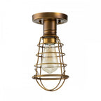 QZ-MIXON-SF-WS Mixon 1 Light Semi-Flush Weathered Brass