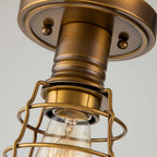 QZ-MIXON-SF-WS Mixon 1 Light Semi-Flush Weathered Brass