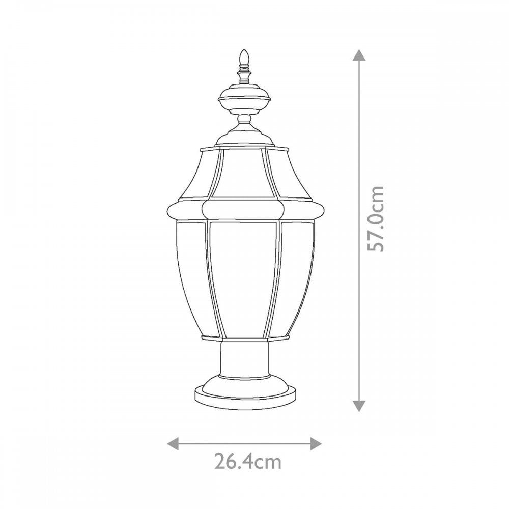 QZ-NEWBURY3-L-PB Newbury 2 Light Pedestal Lacquered Polished Brass