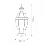 QZ-NEWBURY3-L-PB Newbury 2 Light Pedestal Lacquered Polished Brass