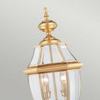 QZ-NEWBURY3-L-PB Newbury 2 Light Pedestal Lacquered Polished Brass
