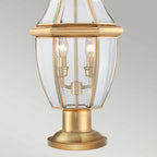 QZ-NEWBURY3-L-PB Newbury 2 Light Pedestal Lacquered Polished Brass